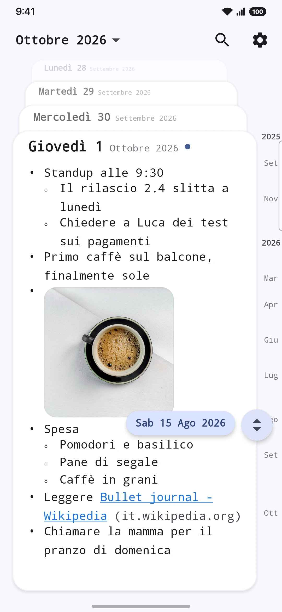 Un giorno, una nota